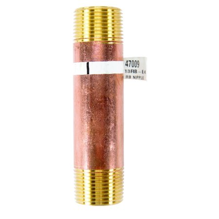 JMF Company 3/4 in. MPT X 3/4 in. D MPT Brass Nipple 4 in. L 47009